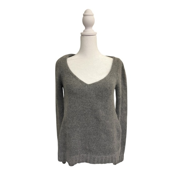 Women's V-Neck Sweater - Light Gray - Picture 1 of 6